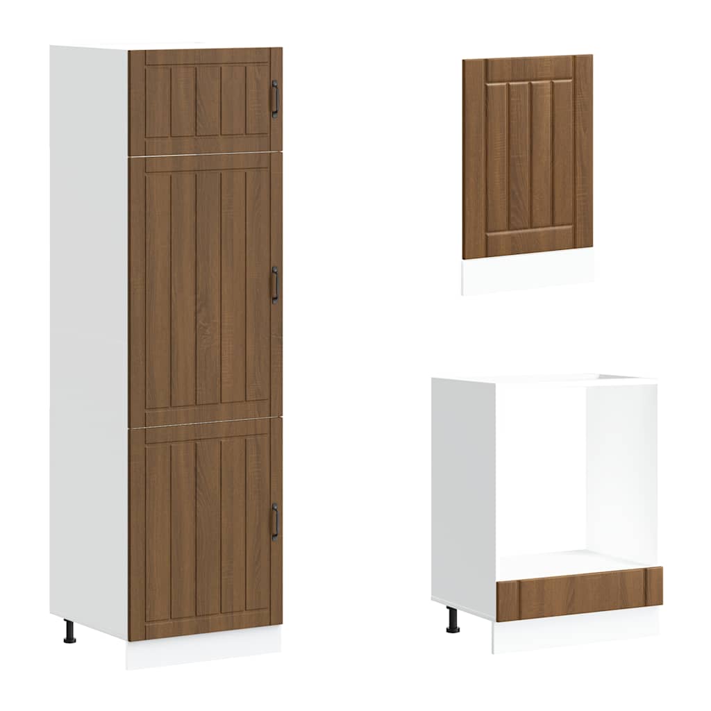 Set Mobili da Cucina 7 pz Lucca Rovere Marrone in Truciolato