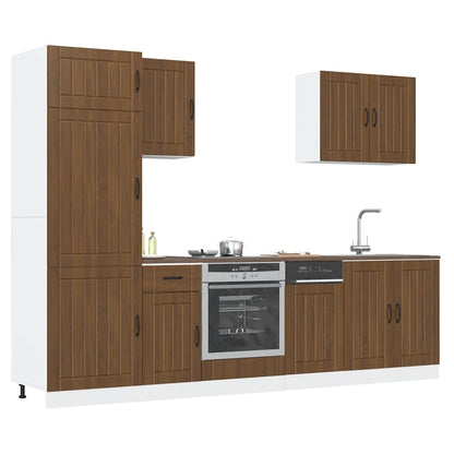 Set Mobili da Cucina 7 pz Lucca Rovere Marrone in Truciolato