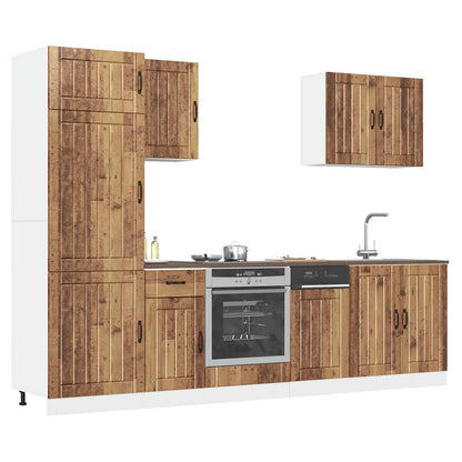 Set Mobili da Cucina 7 pz Lucca Legno Vecchio in Truciolato