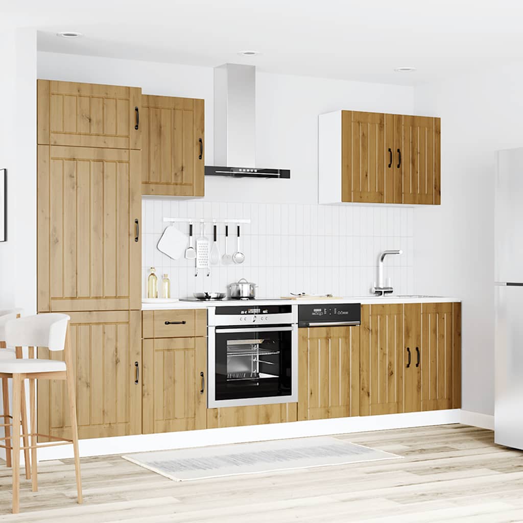 Set Mobili da Cucina 7 pz Lucca Rovere Artigianale Truciolato