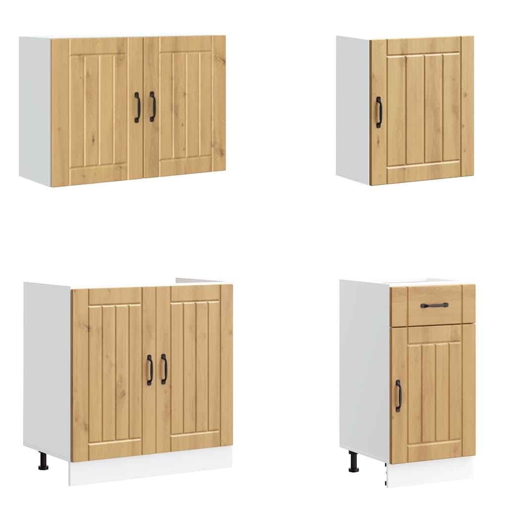 Set Mobili da Cucina 7 pz Lucca Rovere Artigianale Truciolato