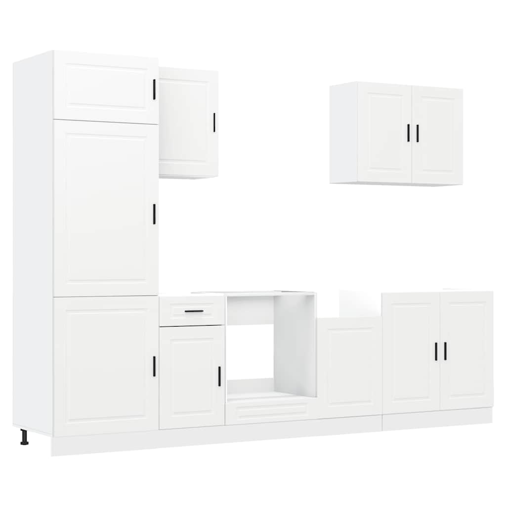 Set Mobili da Cucina 7 pz Porto Bianco Legno Multistrato