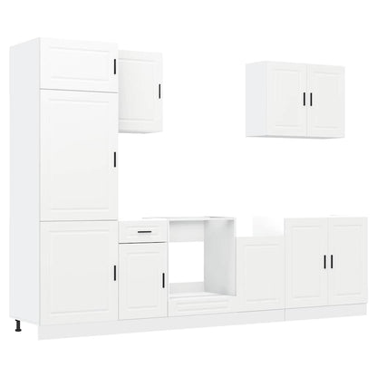 Set Mobili da Cucina 7 pz Porto Bianco Legno Multistrato