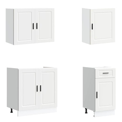 Set Mobili da Cucina 7 pz Porto Bianco Legno Multistrato