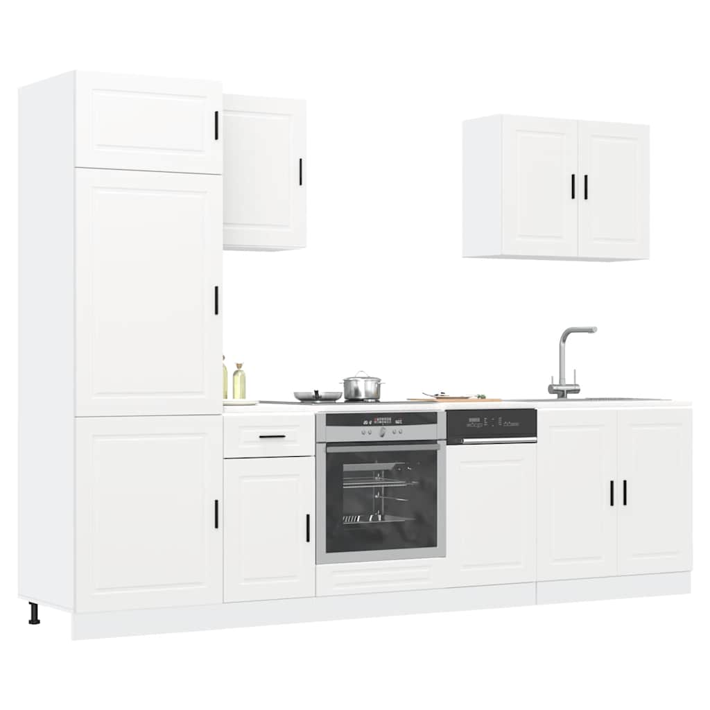 Set Mobili da Cucina 7 pz Porto Bianco Legno Multistrato