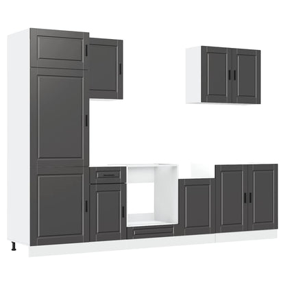 Set Mobili da Cucina 7 pz Porto Neri Legno Multistrato