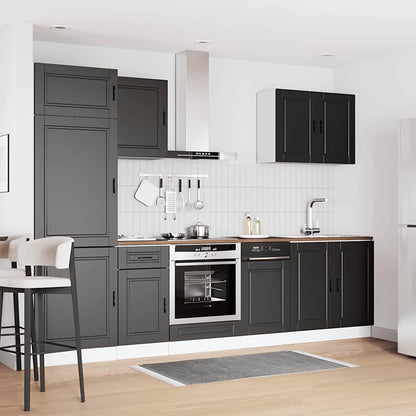 Set Mobili da Cucina 7 pz Porto Neri Legno Multistrato