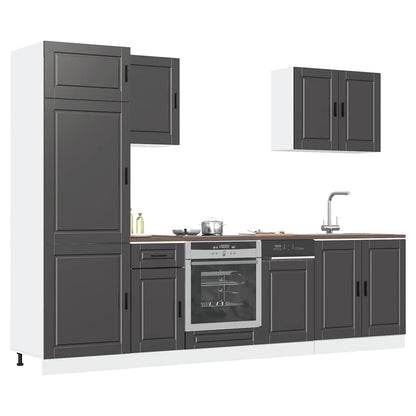 Set Mobili da Cucina 7 pz Porto Neri Legno Multistrato