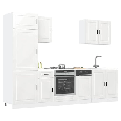 Set Mobili da Cucina 7 pz Porto Bianchi Lucido in Truciolato
