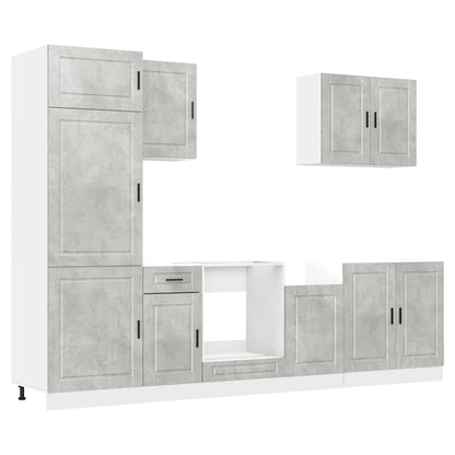 Set Mobili da Cucina 7 pz Porto Grigio Cemento in Truciolato