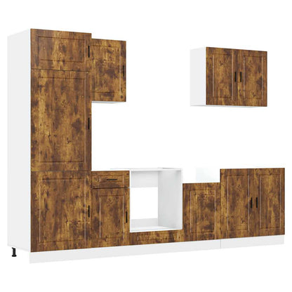 Set Mobili da Cucina 7 pz Porto Rovere Fumo Legno Multistrato
