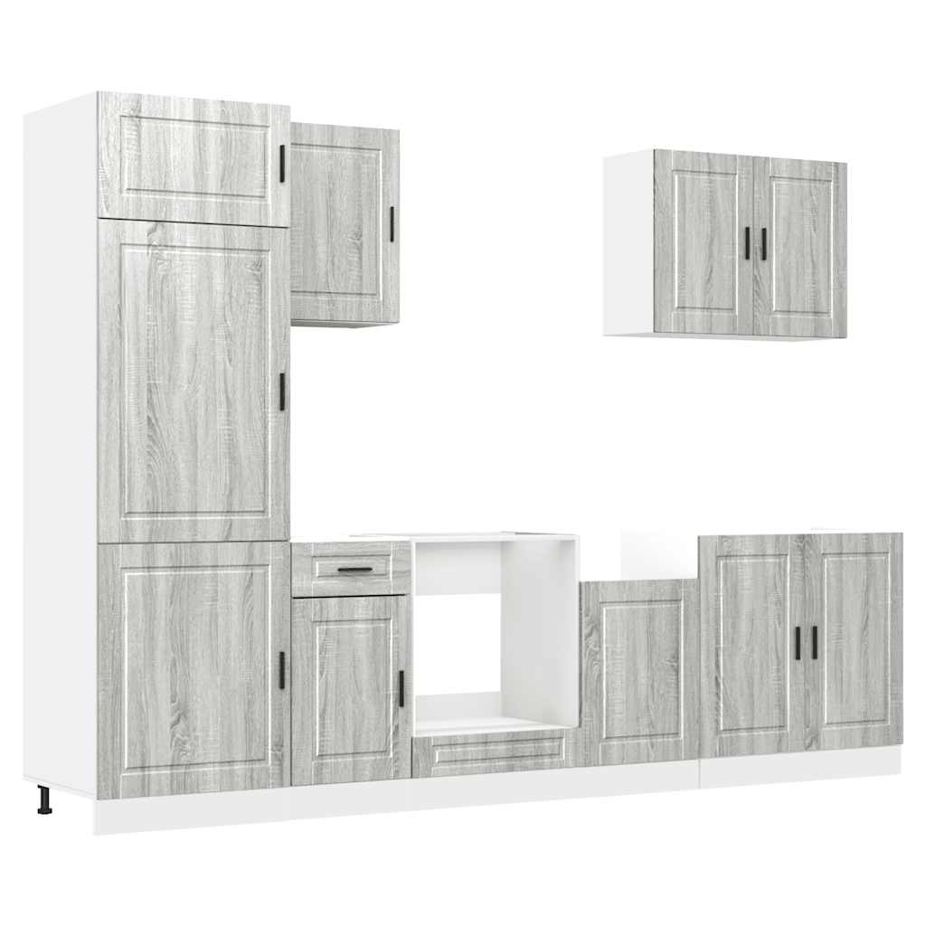 Set Mobili da Cucina 7 pz Porto Grigio Sonoma in Truciolato