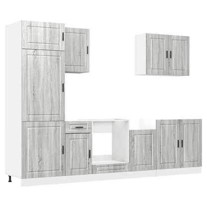 Set Mobili da Cucina 7 pz Porto Grigio Sonoma in Truciolato