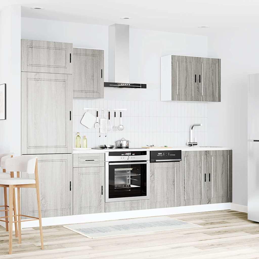 Set Mobili da Cucina 7 pz Porto Grigio Sonoma in Truciolato