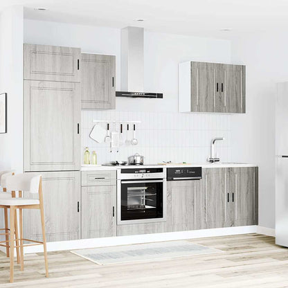 Set Mobili da Cucina 7 pz Porto Grigio Sonoma in Truciolato