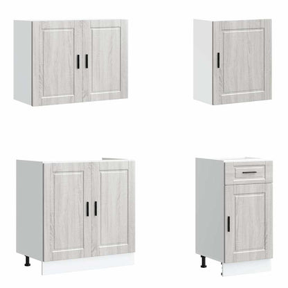 Set Mobili da Cucina 7 pz Porto Grigio Sonoma in Truciolato