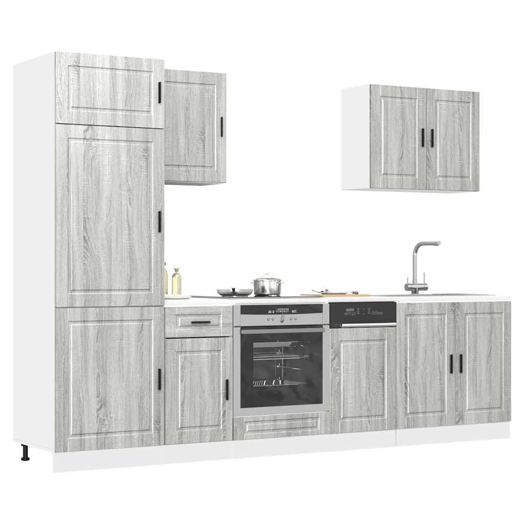 Set Mobili da Cucina 7 pz Porto Grigio Sonoma in Truciolato