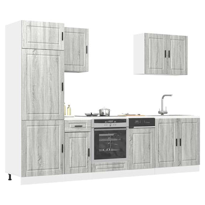 Set Mobili da Cucina 7 pz Porto Grigio Sonoma in Truciolato