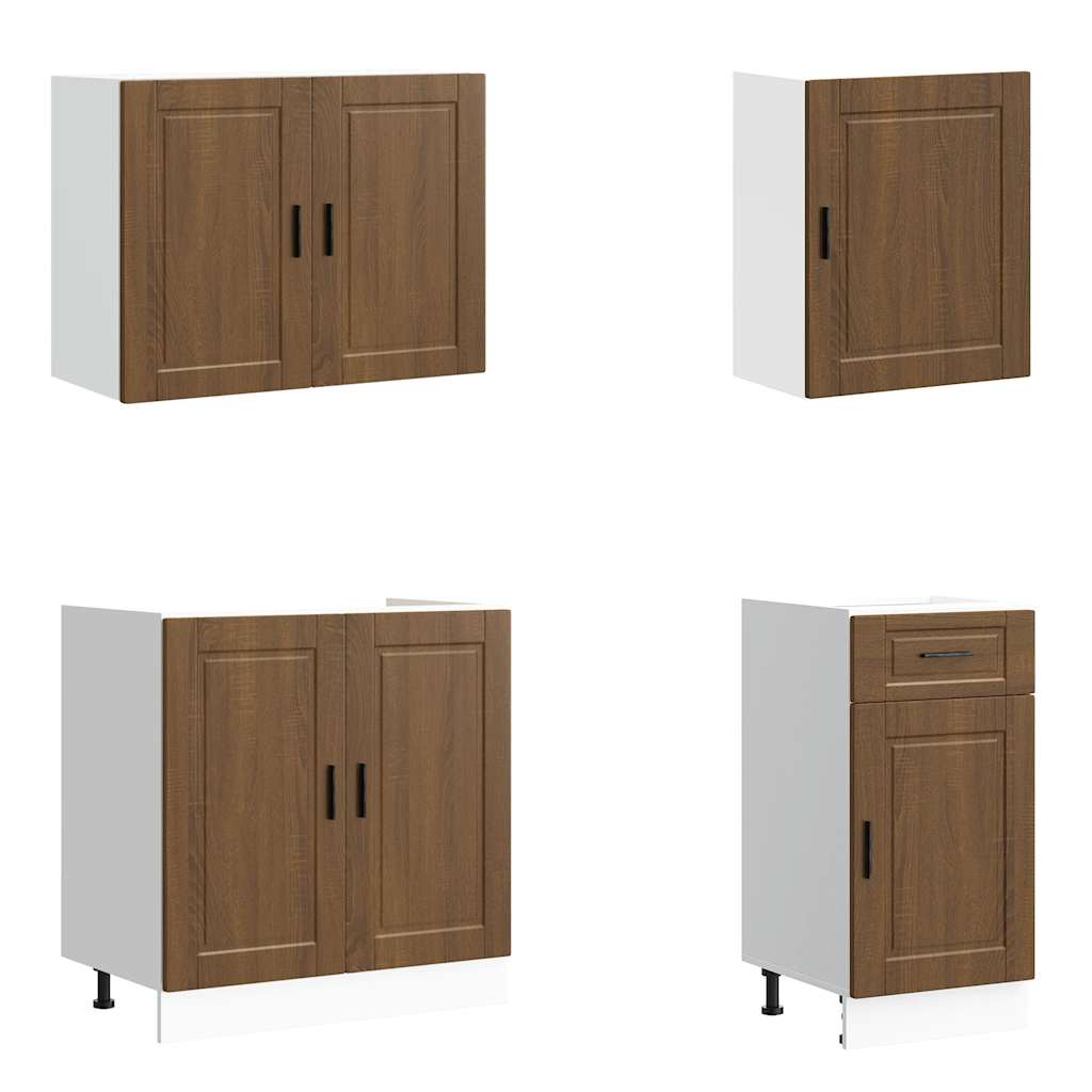 Set Mobili da Cucina 7 pz Porto Rovere Marrone in Truciolato