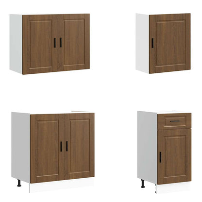 Set Mobili da Cucina 7 pz Porto Rovere Marrone in Truciolato