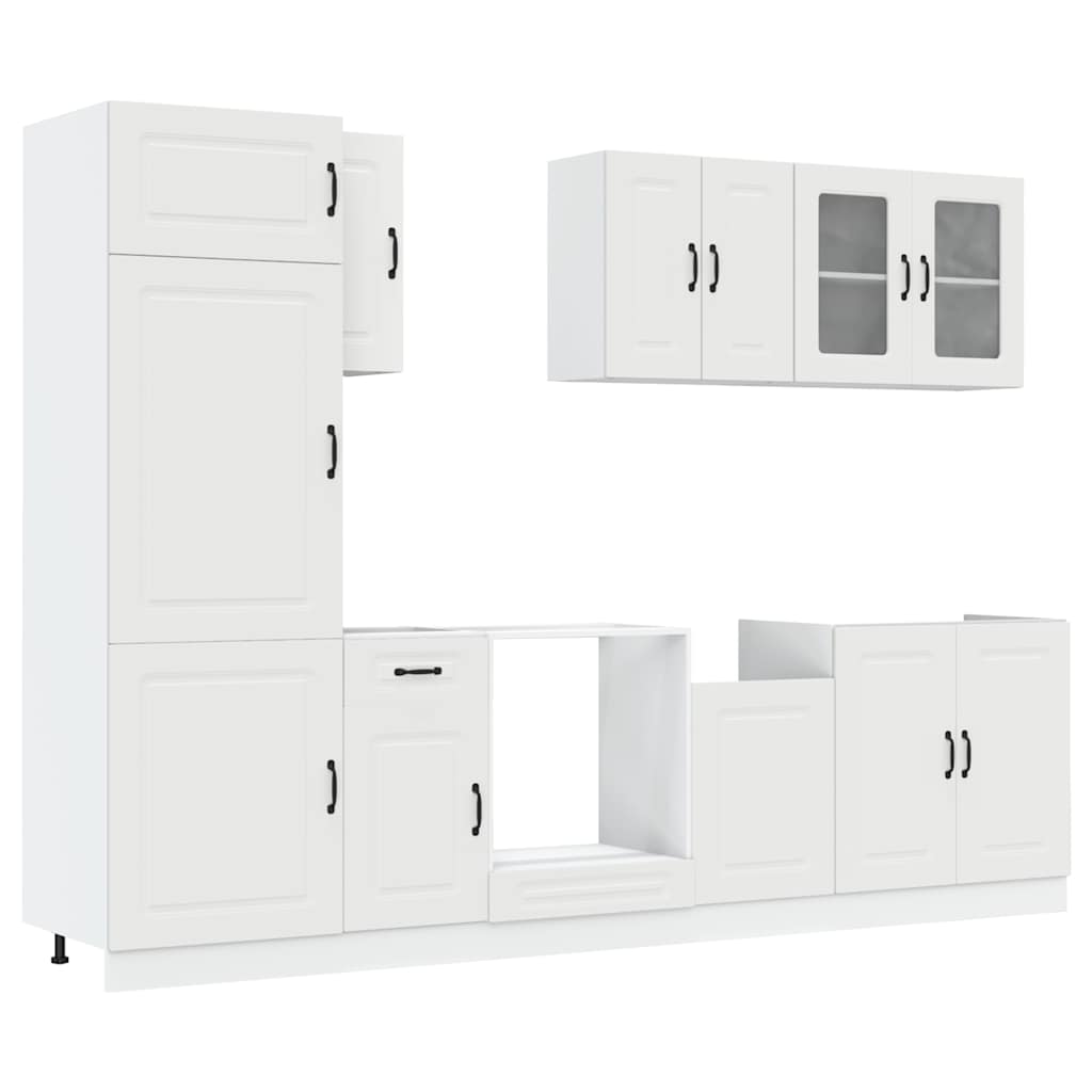 Set Mobili da Cucina 8 pz Kalmar Bianco Legno Multistrato