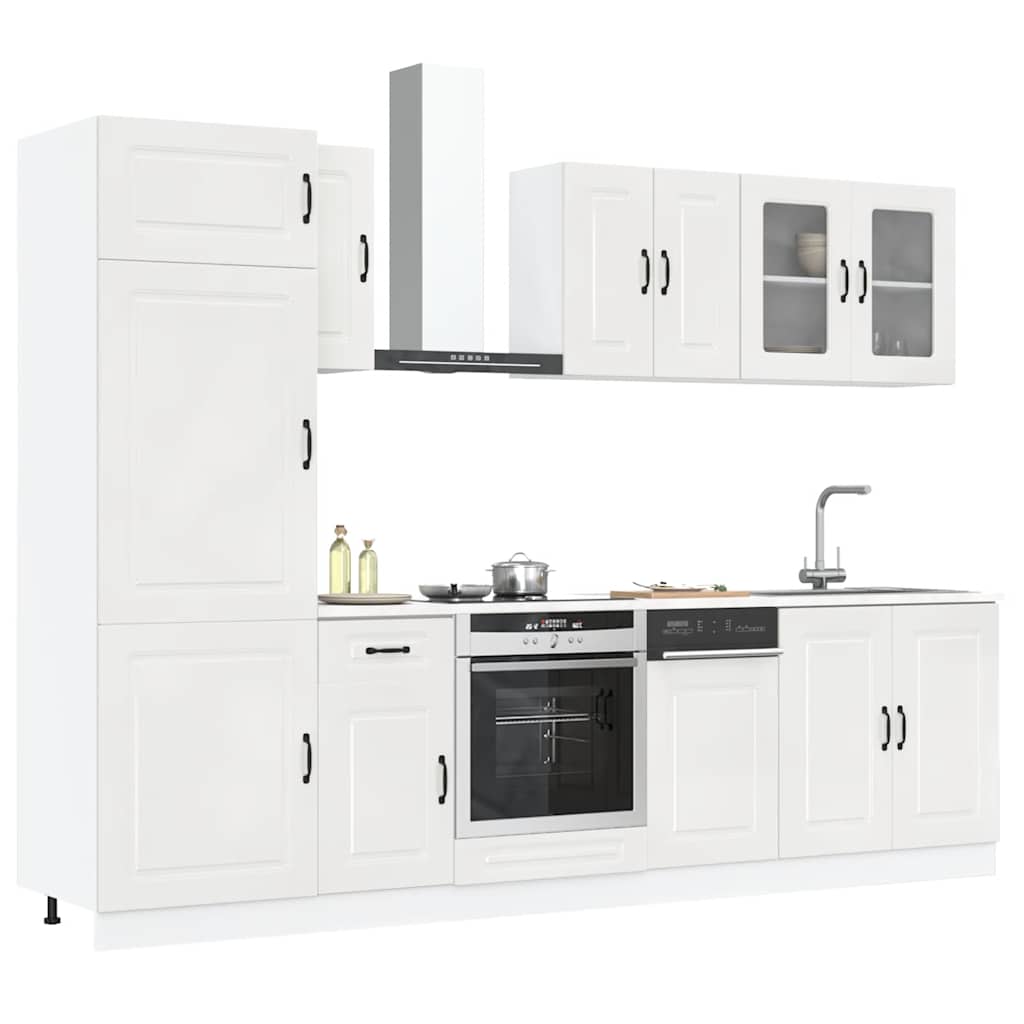 Set Mobili da Cucina 8 pz Kalmar Bianchi Lucido in Truciolato