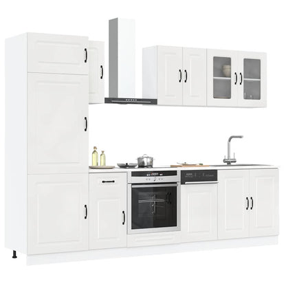 Set Mobili da Cucina 8 pz Kalmar Bianchi Lucido in Truciolato