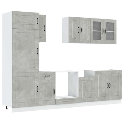 Set Mobili da Cucina 8 pz Kalmar Grigio Cemento in Truciolato