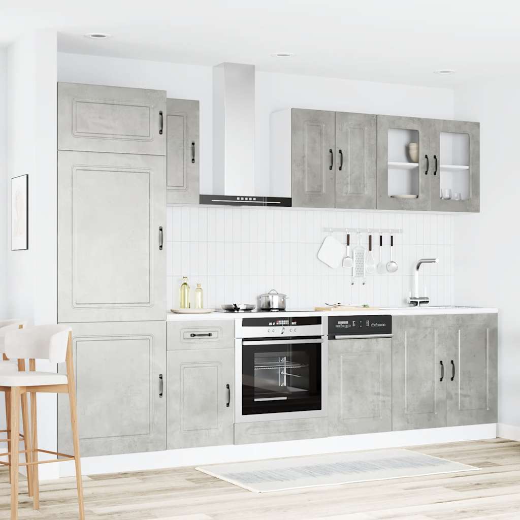 Set Mobili da Cucina 8 pz Kalmar Grigio Cemento in Truciolato