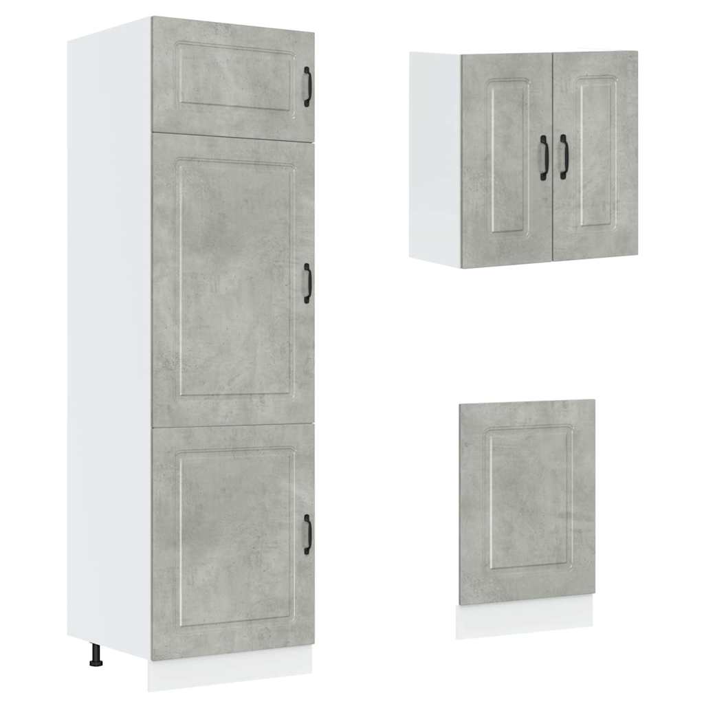 Set Mobili da Cucina 8 pz Kalmar Grigio Cemento in Truciolato