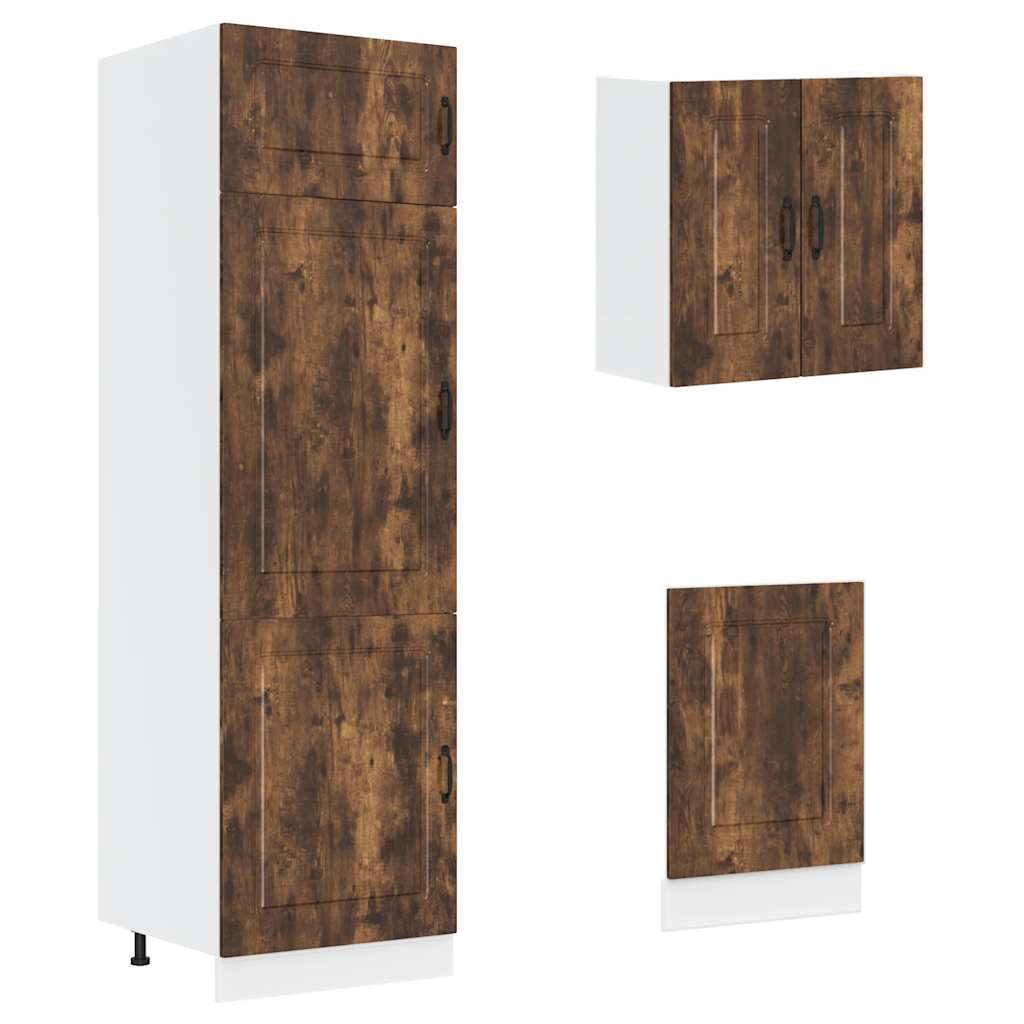 Set Mobili da Cucina 8 pz Kalmar Rovere Fumo Legno Multistrato