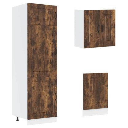 Set Mobili da Cucina 8 pz Kalmar Rovere Fumo Legno Multistrato