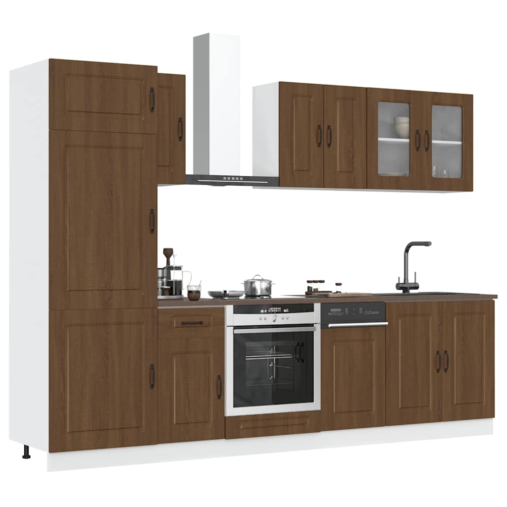 Set Mobili da Cucina 8 pz Kalmar Rovere Marrone in Truciolato