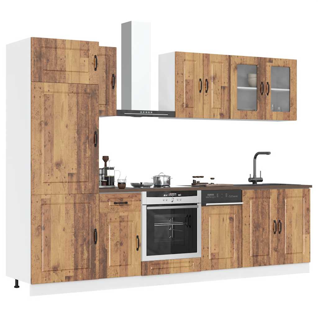 Set Mobili da Cucina 8 pz Kalmar Legno Vecchio in Truciolato