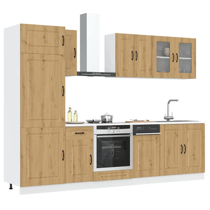 Set Mobili da Cucina 8 pz Kalmar Rovere Artigianale Truciolato