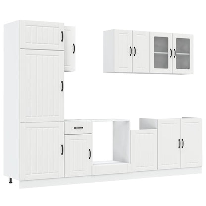 Set Mobili da Cucina 8 pz Lucca Bianco Legno Multistrato