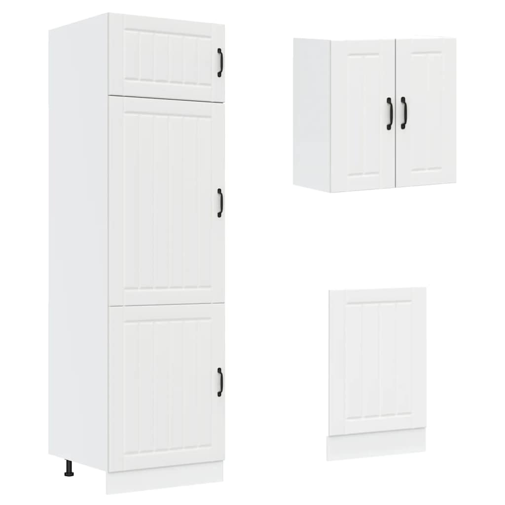 Set Mobili da Cucina 8 pz Lucca Bianco Legno Multistrato