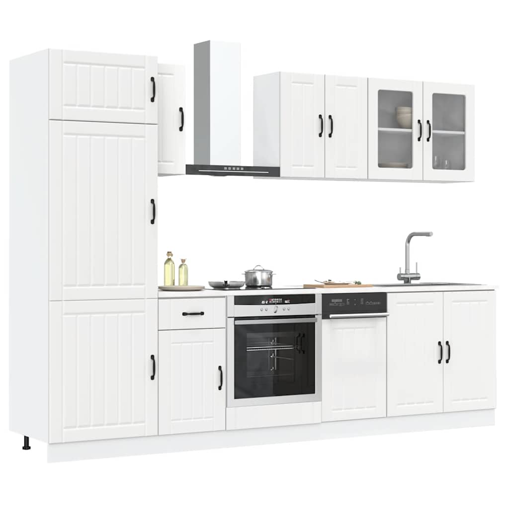 Set Mobili da Cucina 8 pz Lucca Bianco Legno Multistrato