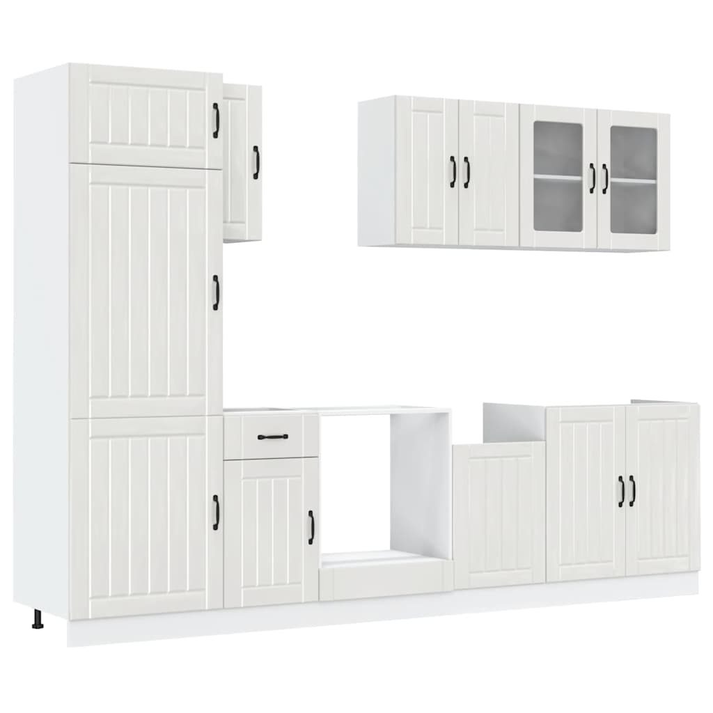 Set Mobili da Cucina 8 pz Lucca Bianchi Lucido in Truciolato