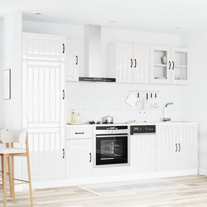 Set Mobili da Cucina 8 pz Lucca Bianchi Lucido in Truciolato