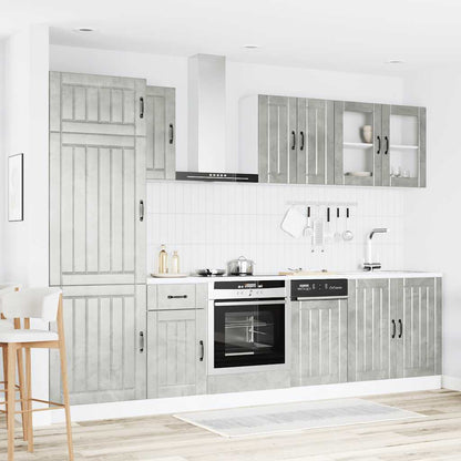 Set Mobili da Cucina 8 pz Lucca Grigio Cemento in Truciolato