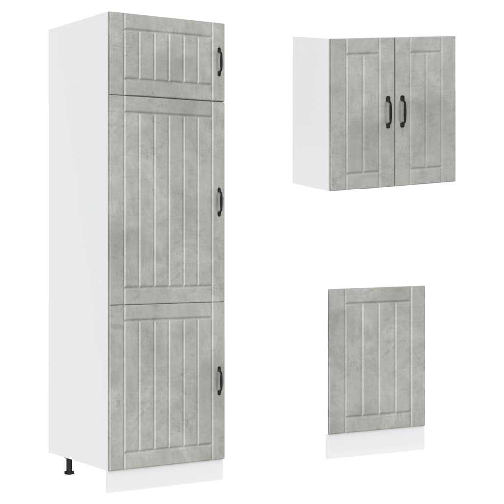 Set Mobili da Cucina 8 pz Lucca Grigio Cemento in Truciolato