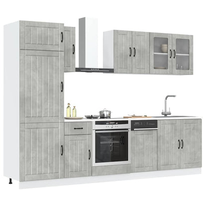 Set Mobili da Cucina 8 pz Lucca Grigio Cemento in Truciolato