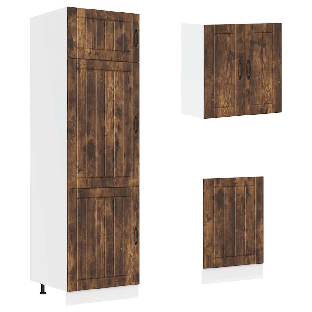 Set Mobili da Cucina 8 pz Lucca Rovere Fumo Legno Multistrato