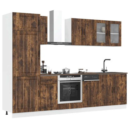 Set Mobili da Cucina 8 pz Lucca Rovere Fumo Legno Multistrato