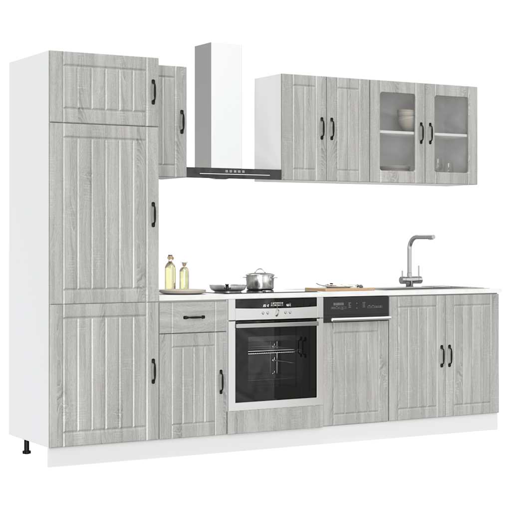 Set Mobili da Cucina 8 pz Kalmar Grigio Sonoma in Truciolato