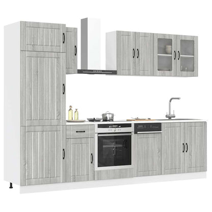 Set Mobili da Cucina 8 pz Kalmar Grigio Sonoma in Truciolato