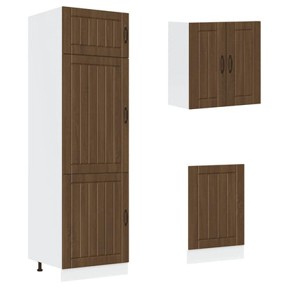Set Mobili da Cucina 8 pz Lucca Rovere Marrone in Truciolato