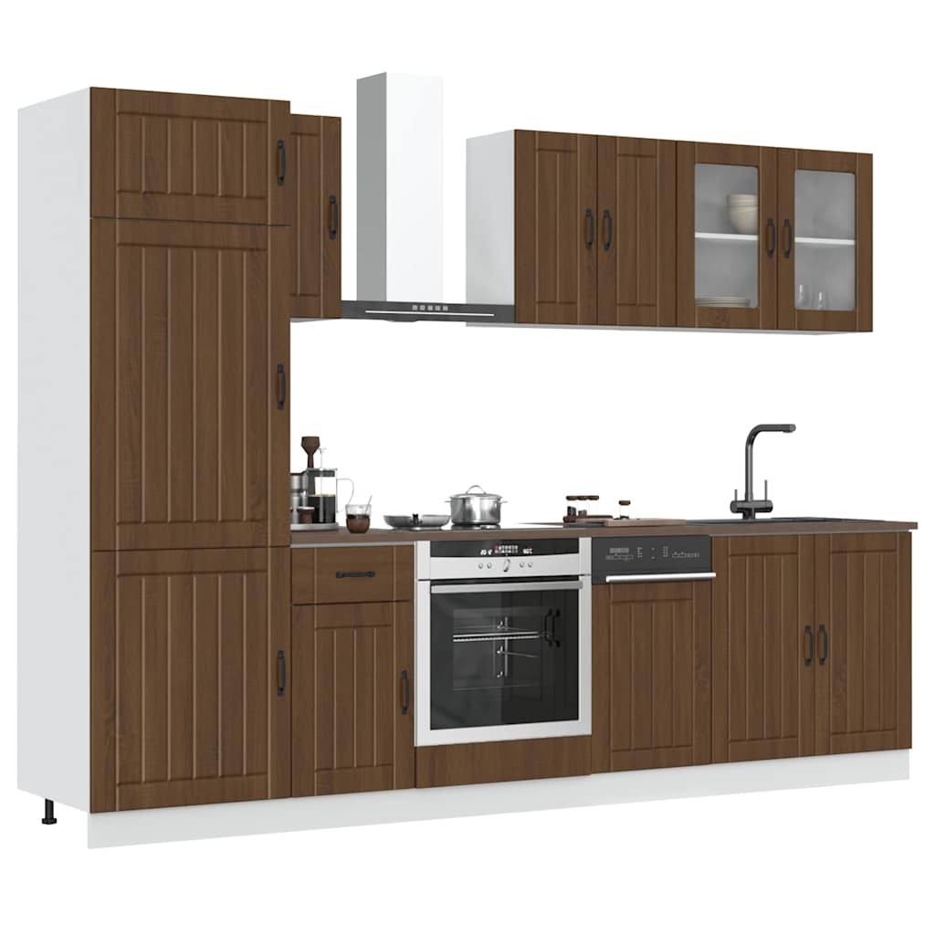 Set Mobili da Cucina 8 pz Lucca Rovere Marrone in Truciolato