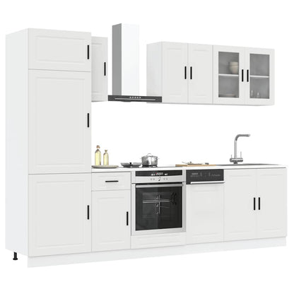 Set Mobili da Cucina 8 pz Porto Bianco Legno Multistrato